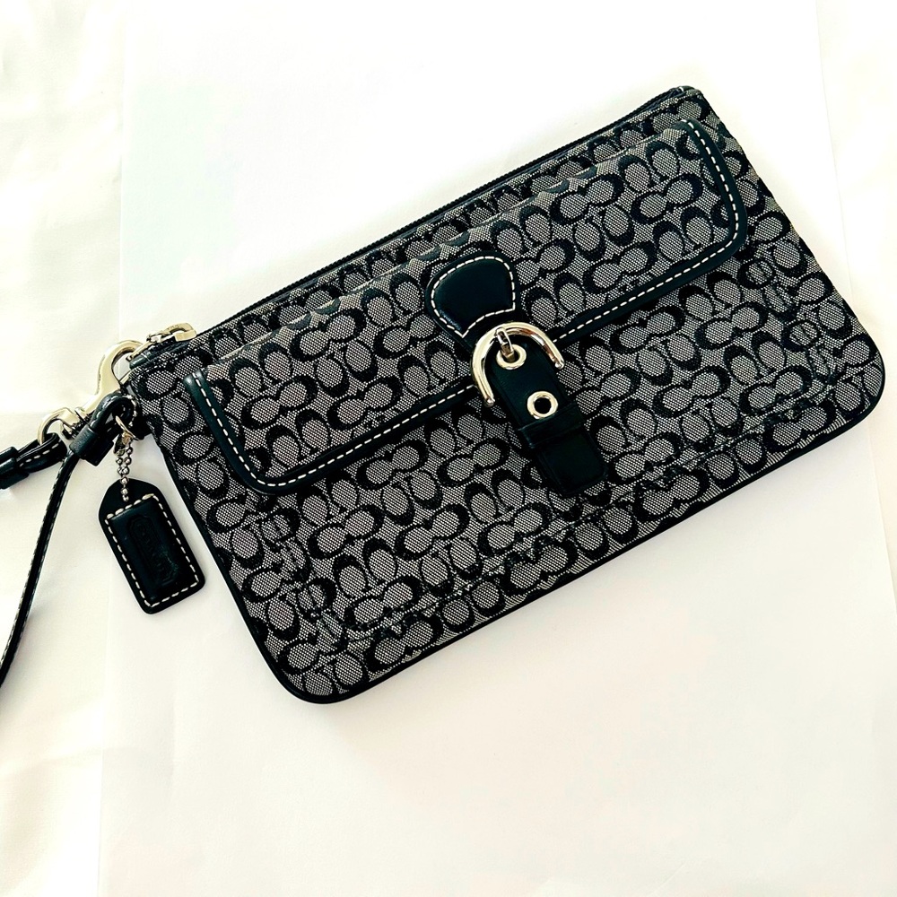 Coach Signature Logo Wristlet NWOT